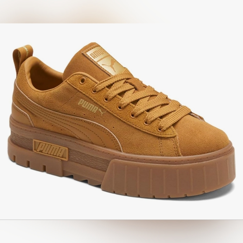 PUMA sz 7 Mayze Brushed Tan Tennis Shoes NIB